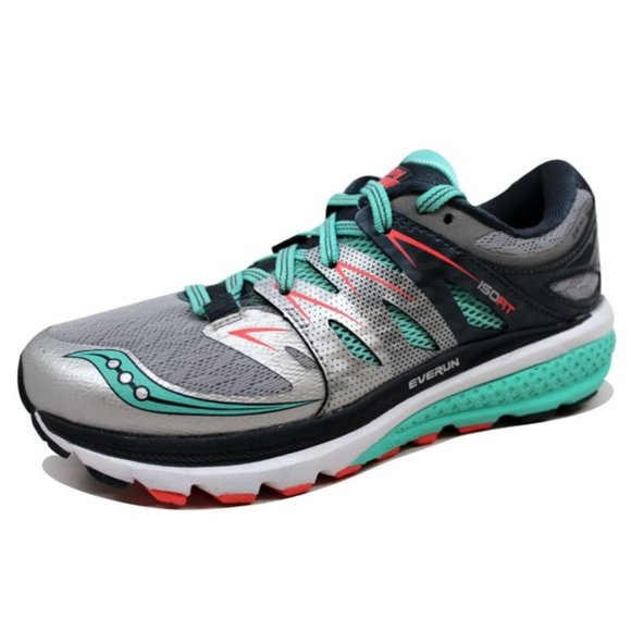 Saucony Zealot ISO 2 Silver Mint Coriander Green Athletic Running Shoes Sz 6 VGC - Picture 1 of 13